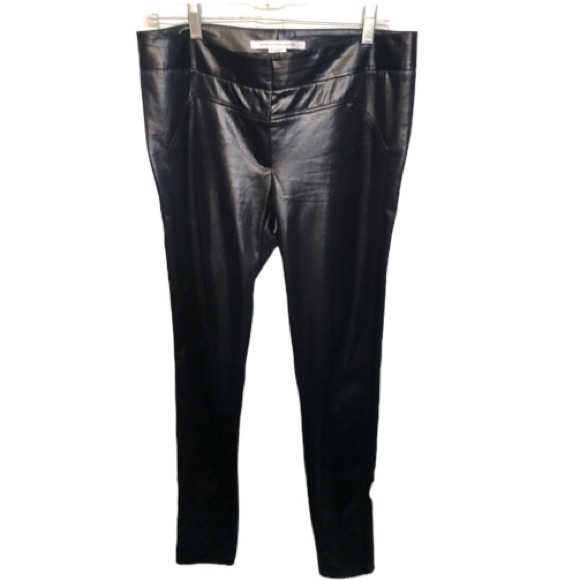 DVF Diane Von Furstenberg size 10 Black shiny dress pants with stretch - Picture 5 of 13
